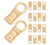 GARIOUANS 20Pcs Vintage Gold-Plated Leather Cord Ends Caps 18K Real Gold Finish 3.5Mm Outer Diameter 2Mm Inner Diameter Metal Clasps for Bracelet Connectors and Jewelry Making