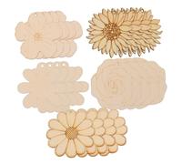 GARIOUANS 20pcs Wooden Flower Cutouts with Jute Strings for DIY Crafts Paintable Sunflower Ornaments for Lightweight Wood Charms for Hand-Painted Decorations Birthday Craft Supplies