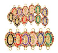 GARIOUANS 24pcs Colorful Alloy Mary Pendant Charms for Bracelet Making DIY Jewelry Crafting with Wear-resistant Alloy and Practical Hoop for Easy Connection