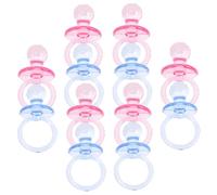 GARIOUANS 24pcs Miniature Pacifiers Small Ornaments for Shower Decoration Lightweight Shower Favors for Guests Pink and Blue Mix Realistic Mini Dummies for Party