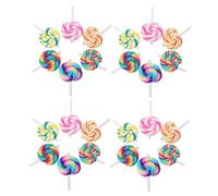 GARIOUANS 24pcs Rainbow Clay Lollipop Charms for Jewelry Making, Colorful Candy Pendants DIY Craft Accessories for Bracelets and Necklaces