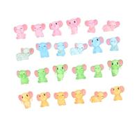 GARIOUANS 24pcs Resin Elephant Figurines Glow Dark Luminous Fairy Garden Animals Cake Toppers for Desktop Bookshelf Micro Landscape Decor