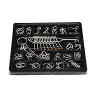 GARIOUANS 25pcs Metal Wire Brain Teaser Puzzle Set Iq Ring Puzzle Educational Intelligence for and Adults - Logical Thinking Development Disentanglement Game