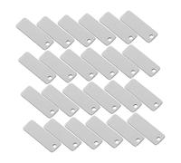 GARIOUANS 25pcs Stainless Steel Keychain Blanks Rectangle Mirror Finish Metal Tags for Sublimation Crafting Bag Charm Pet Id Jewelry Making