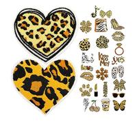 GARIOUANS 28pcs Leopard Pattern Iron Embroidered Patches for Clothing DIY Repair Sew Appliques Leopard Print Decorative Clothing Patches