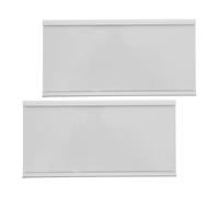 GARIOUANS 2pcs Aluminum Alloy Name Plate Holders 8x16cm - Adhesive Hanging Workstation Desk Nameplaques for Office Cubicles, Wall Door Signs