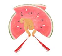 GARIOUANS 2pcs Bamboo Watermelon Hand Fan Portable Handheld Paddle Fan with Artistic Handle for Summer Cooling Home Decor Party Props and Photography Accessory
