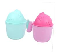 GARIOUANS 2pcs Bath Rinse Cups with Ergonomic Handle Safe Shampoo Wash Shower Scooping Cups for Boys and Bathtime