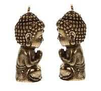GARIOUANS 2pcs Brass Buddha Pendant Charm Set, Miniature Buddhist Jewelry Accessories for Craft Making, Chinese Style Buddha Pendant Charms for Handmade Ornaments