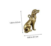 GARIOUANS 2pcs Creative Brass Dog Pendants DIY Craft Decor Antique Finish Small Dog Figurines with Smooth Polished Surface Sturdy High Grade Material for Desktop and Jewelry Projects