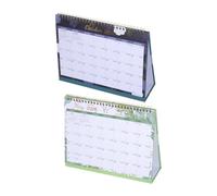 GARIOUANS 2pcs Desk Standing Calendar Compact Flip Twin Wire Monthly Planner with Check In Feature for Home Office School English Layouts Space Saving Desktop Organizer