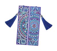 GARIOUANS 2pcs DIY Diamond Arts Bookmarks Kit with Rhinestones for Crafting Unique Sparkling Book Marks Follow Creative Painting for Adults and Beginners Bright Mandala Patterns
