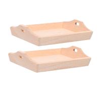 GARIOUANS 2pcs Dollhouse Serving Trays with Secure Edges Easy Clean Pretend Play Kitchen Accessories for Doll House Decor and Multipurpose Food Display