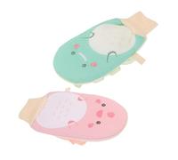 GARIOUANS 2pcs Double Sided Exfoliating Mitt for Women and Family Deep Cleansing Body Scrubber Glove Soft Sewed Loofah Sponge for Bath Back Arms Legs Multifunctional Skin Smoothing Wash Tool