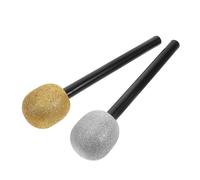 GARIOUANS 2pcs Fake Microphone Props Sparkly Glittered Plastic Microphone Toy for Boys and Girls Pretend Disco Party Stage Performance Halloween Party Decorations