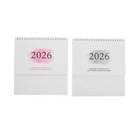GARIOUANS 2pcs Gradient Color Desk Calendar with Coil Binding Portable Flip Monthly Planner Organizer with English Countdown for Office School Planning Decorative Pink and Grey Design