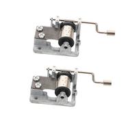 GARIOUANS 2pcs Hand Crank Music Box Movement Silver Plated Wind Up Mechanism for DIY Musical Boxes Craft Projects and gifts for for for for for for