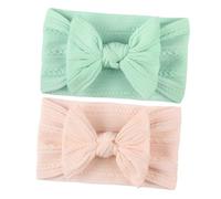 GARIOUANS 2pcs Headband Breathable Nylon Bowknot Hair Accessories for Soft Textured Jacquard Headdress in Pink Mint Green Comfortable and Easy to Wear for Parties and Daily Use
