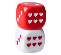GARIOUANS 2pcs Heart Pattern Acrylic Game Dice Multi-sided Party Props for Board Games Fun Family Gatherings and Social Play