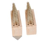 GARIOUANS 2Pcs Heavy Duty Weeding Brush with Long Wooden Handle Steel Wire Patio Cleaner for Moss Removal Garden Crack and Block Paving Cleaning Tool