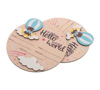 GARIOUANS 2pcs Hello World Baby Milestone Wooden Signs Newborn Announcement Prop for Hospital Birth Baby Shower Photo Sessions