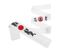 GARIOUANS 2Pcs Japanese Karate Headband for Men Authentic Ninja Style Polyester Headbands Comfortable and Breathable Chef Supply Traditional Japanese Hachimaki for Karate and Cooking