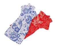 GARIOUANS 2Pcs Lovely Doll Clothes for Dolls Wear-resistant Cheongsam Costume in Red Blue Porcelain Compact Dress Accessories and Miniature House Dress-up