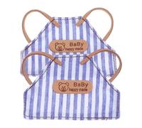 GARIOUANS 2pcs Mini Gingham Doll Aprons for Plush Soft Plaid Striped Fabric Easy Wear Holiday Chef Costume for Dollhouse Baking Accessories Secure Fit Cooking Outfit