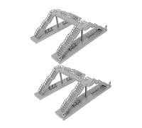 GARIOUANS 2pcs Miniature Architectural Footbridge Model Grey for Sand Table and Model Railway Layouts Creative DIY Building Enhances Scenic Appeal and Urban Planning Education