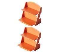 GARIOUANS 2pcs Miniature Flower Stand Double Tier Mini Storage Shelf for Doll House Decor Lightweight and Material for Micro Landscape Gardens and Mini Plants