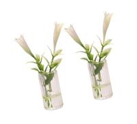 GARIOUANS 2Pcs Miniature Lily Flower Pots Decorative Dollhouse Accessories Wear-resistant Artificial Plants Desktop Flower Decor for DIY Mini Houses