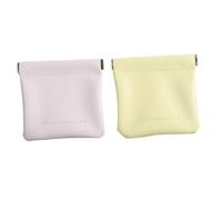 GARIOUANS 2pcs Portable PU Earphone Organizing Bag Small Storage Pouch for Earphone Protection and Travel Use with Smooth Texture Random Color