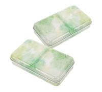 GARIOUANS 2pcs Portable Watercolor Palette with Built Mixing Tray Foldable Iron Travel Kit for Plein Air Painting Lightweight Artist Paint Box for DIY Color Blending and Art Supplies