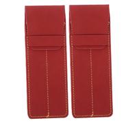GARIOUANS 2pcs Pu Leather Pen Sleeve Set for Nurses and Doctors Wine Red Vintage Frosted Fountain Pen Holder and Small for Daily Use and Pocket Protection
