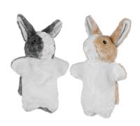 GARIOUANS 2pcs Rabbit Hand Puppet Soft Plush Bunny Doll Plaything for Imaginative Interactive Communication Development Random Color