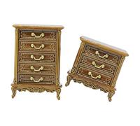 GARIOUANS 2pcs Scale Tiny House Cabinet Models Retro Style Dollhouse Accessories Compact Design for DIY Enthusiasts and Collectors