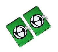 GARIOUANS 2pcs Sequin Football Notebook Reversible Lockable Diary with Key for Boys Bling Soccer Pattern Notepad for Sports Party Favor Journal