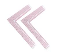GARIOUANS 2pcs Shaped Plastic Sewing Ruler with Clear Internal Scale Tailor Square for Precise Pattern Marking and Dressmaking Multipurpose Measuring Tool for Quilting and Fashion Design