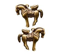 GARIOUANS 2Pcs Vintage Brass War-horse Keychain Pendant Creative Decorative Key Ring Charm for Bags Backpacks Car Keys Unique Craftsmanship with Chic Retro Design