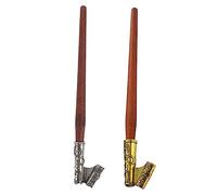 GARIOUANS 2pcs Vintage Calligraphy Dip Pen Holders Oblique and Straight Nib Compatible Wooden Handles for Writing Practice and Artistic Lettering Gift