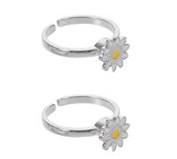 GARIOUANS 2pcs Vintage Daisy Copper Rings for Women Adjustable Open End Spinning Jewelry Fidget Lightweight Retro Floral Metal Rings with High Speed Rotation Elegant and Finger Accessories