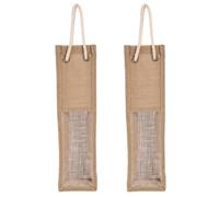 GARIOUANS 2pcs Wine Bottle Bag Red Wine Packaging Bag Reusable Jute Material Beige Colour Creative Stylish Design with Great Bearing Ability for Wedding under The Tree