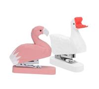 GARIOUANS 2Pcs Wooden Animal Staplers Flamingo and Goose Design Compact Home Office Stapler and Stylish Stationery Supplies