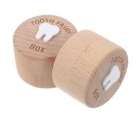 GARIOUANS 2pcs Wooden Tooth Fairy Box Cute Baby Tooth Keepsake Container for Kids Sturdy Milk Case for Birthday Baby Shower