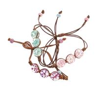 GARIOUANS 3 Pcs Dried Flower Bracelets Set, Woven Delicate Flower Bracelets for, DIY Handmade Eternal Keepsake Jewelry in Purple, Pink and Light Blue