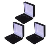 GARIOUANS 3 Pcs Single Challenge Coin Display Case, Presentation Display Box Suitable with 45mm Challenge Coin, Medals, for Awards, Anniversary