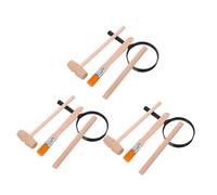 GARIOUANS 3 Sets Excavation Tool Kit with Safe Wooden Hammer Brush Magnifier Educational Digging Tools for Boys Stem Archaeology Exploration and