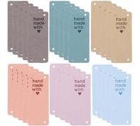 GARIOUANS 30pcs Assorted Colour Microfiber Sewing Labels for Clothing and Accessories, Rectangle Hand Made Tags Suitable for Sewing on Shoes and Jewellery, for DIY Craft Projects