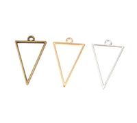 GARIOUANS 30pcs DIY Alloy Triangle Pendant Charms for Jewelry Making Antique Silver Golden Mixed Hollow Frame Design for Necklace Bracelet Scrapbooking Accessories