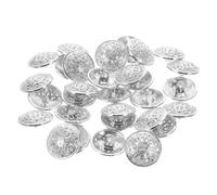 GARIOUANS 30pcs Hollow Out Metal Buttons Silver Sewing Fasteners for Clothes Coats Jackets DIY Craft Accessories